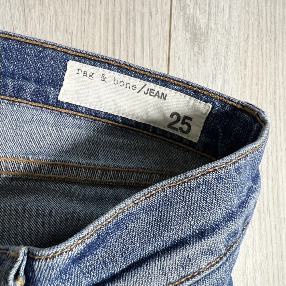 Rag Bone Blue Cotton Stretch The Slim Boyfriend Crop Jeans Sz 25 - Picture 8 of 10
